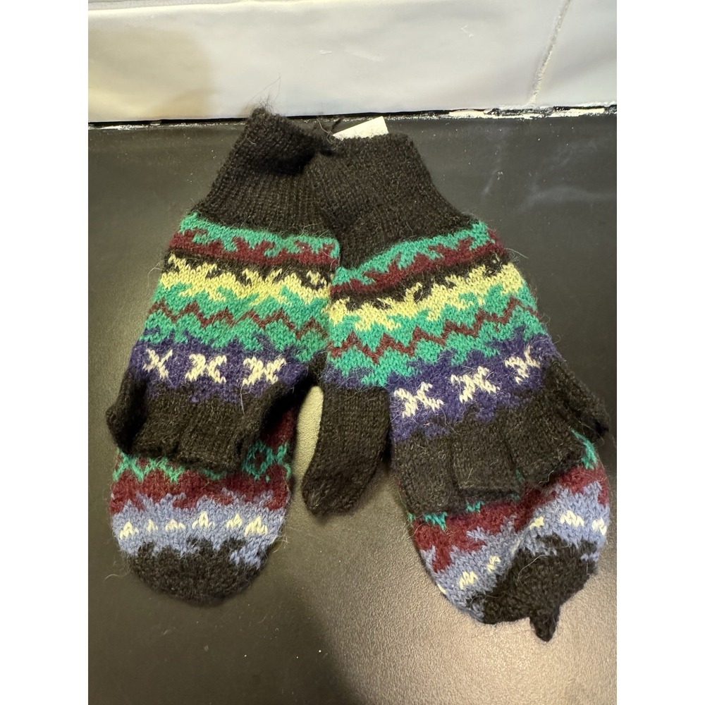 Serrv  Fingerless Gloves Mittens Hand Knit Artisan‎ Boho Made In Bolivia